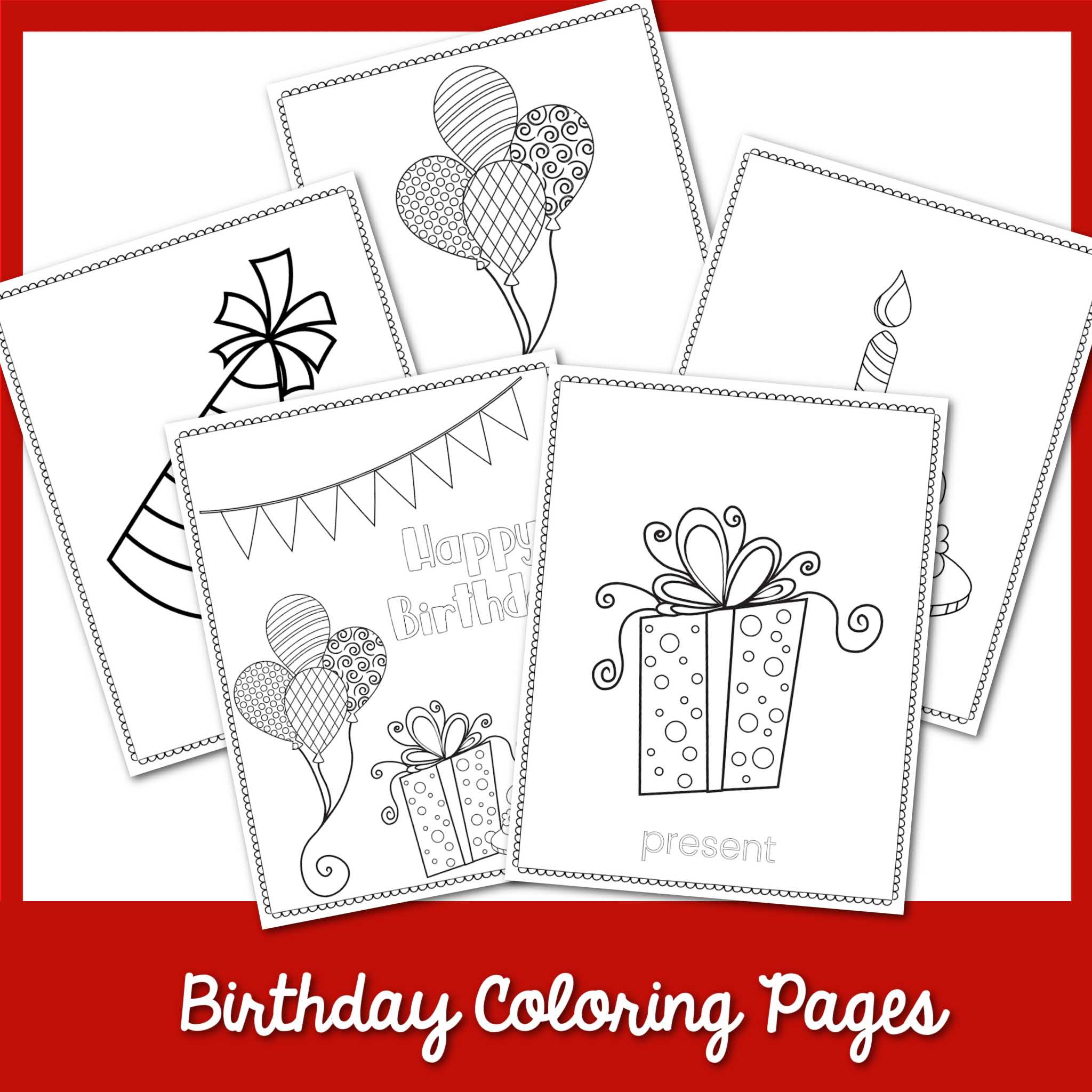 Birthday Coloring Sheets